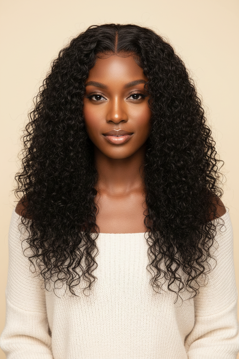 5x6 Long Curly Glueless Wig