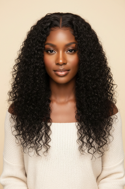 5x6 Long Curly Glueless Wig